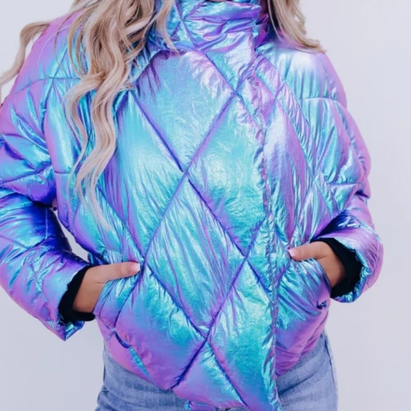 Iridescent Puffer Jacket - Picture 1 of 5